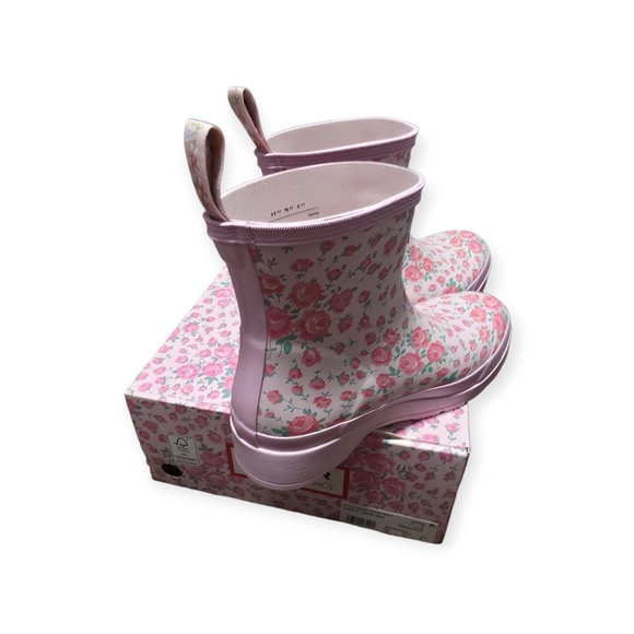 Hunter X Loveshackfancy Play Pink Floral Ankle Boot 5 - Picture 4 of 8